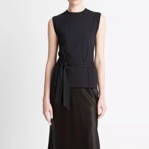 Vince Black Top with Tie